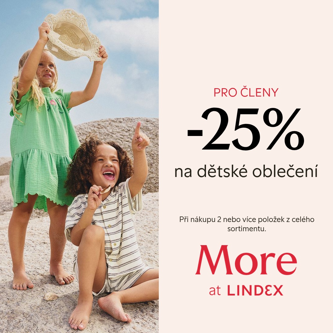 - 25 % NA DĚTSKÉ OBLEČENÍ
